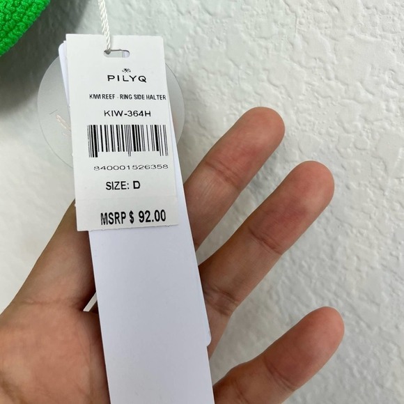 PILYQ KIWI REEF RING SIDE HALTER SIDE D OR 14-16 BIKINI TOP ONLY BRAND NEW - Picture 7 of 10